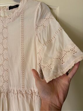 Roolee Cream Crochet-Trim Dress